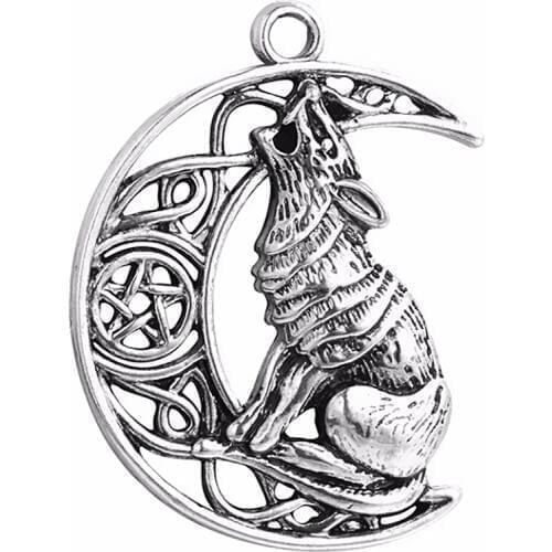 High Quality Metal Valknut Odin 's Symbol of Norse Viking Mens Moon Wolf Pendants Amulet Charms For Jewelry Making