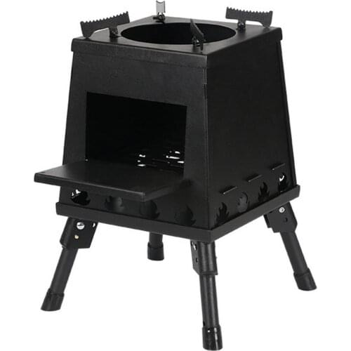 Camping Stove Portable Foldable Wood Burning Stove Detachable High Temperature Resistance For Shelter Practical Camping Tool