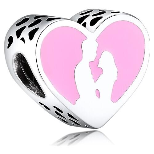 CKK Couple Lover Silhouette Charms 925 Sterling Silver Heart Beads for Jewelry Making Fit Pandora Bracelet DIY kralen