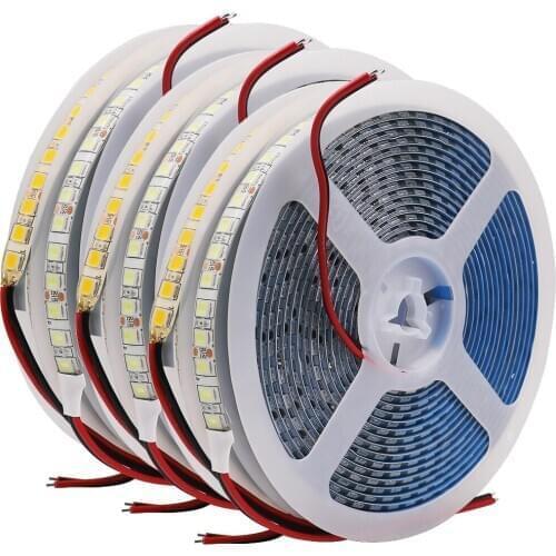 5M LED Strip Light 12V SMD5054 120Leds/m Flexible LED Tape Ribbon Waterproof Stripe diode Tape Natural Warm White Ice Blue Red
