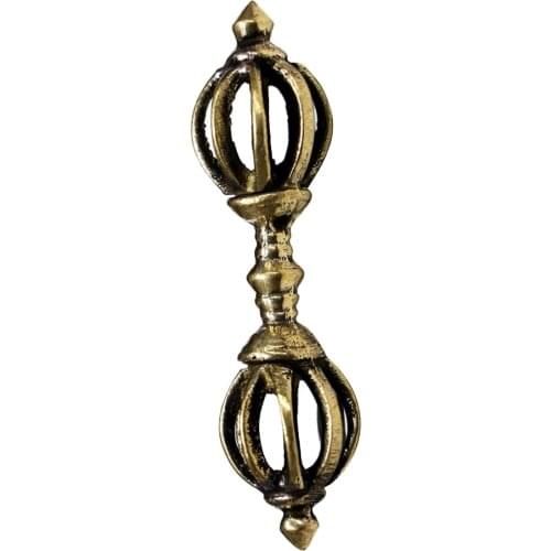 Tibetan Buddhism Copper 6cm Nine Shares Dorje Vajra Pestle Home Ornaments