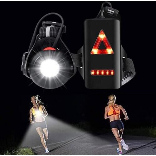 Outdoor Night Running Lights LED Chest Light Back Warning Light with Rechargeable Battery for Camping Hiking Running Adventure