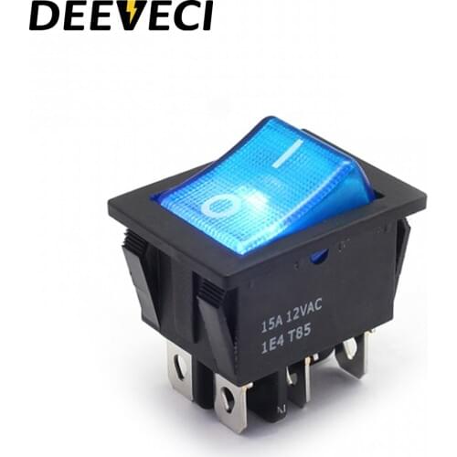 KCD4 white yellow 12v 220v 110v explosion proof lamp toggle switch 6pins latching on off freeze illuminated button rocker switch