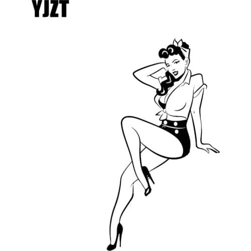 YJZT 8.4*15.5CM Charming Sexy Lady Vinyl Decal Car Sticker Fashion Silhoutte Design Cool Style Black/Silver C20-1036