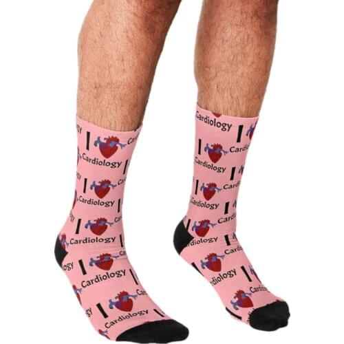 2021 Funny Mens socks I Heart Cardiology Pattern Printed hip hop Men Happy Socks boys street style Crazy Socks for men