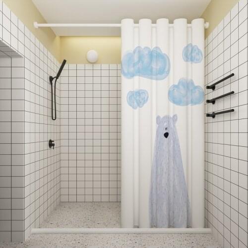 Not in/Rainy Day Roman Hole Shower Curtain, 99.9% Waterproof, Bathroom Thicken Mildewproof Fabric, Home Curtains Customization