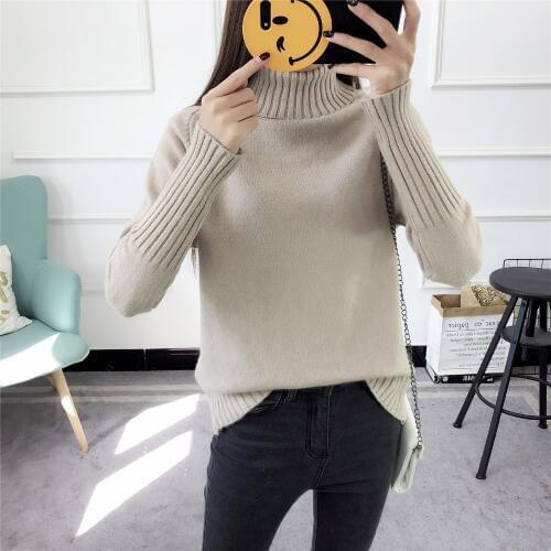 Women Clothes Winter Thicken Female Turtleneck Pullover Warm Sweaters Solid color Christmas Sweaters Long Sleeve Pull Femme