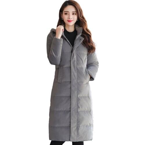 Winter 90% duck down, jacket, clothing, 2020 Gold, velvet, long coat, womens Korean Park Abrigo