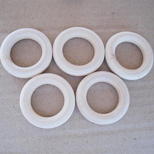 10pcs/lot, Unfinished Wood Ring Maple Teething Ring round Natural Wood Beads toys for baby smooth