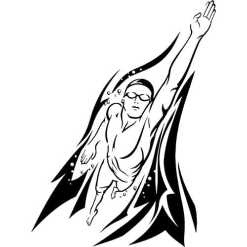 12.4CM*16.6CM Fashion Swimming Sports Silhouette Car Decal Vinyl Sticker S9-0676