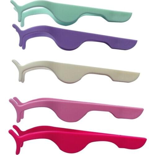 2pcs Eye Lash Tweezer Eyelash Extension Curler Nipper Auxiliary Clip Clamp Makeup Tools Fake Eye Lash Applicator Random