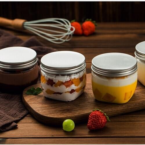 20PCS 320ML Pudding Cup Dessert Mousse Cake Cup High Transparent Baking Decoration Wedding Supplies(with lid)