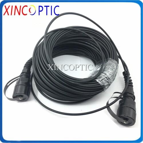 2C SM G6571A,4.0MM LSZH Black Jacket,50M Waterproof Outdoor 2Cores ODVA-LC/UPC to ODVA-LCUPC Fiber Optic Patch Cord Cable