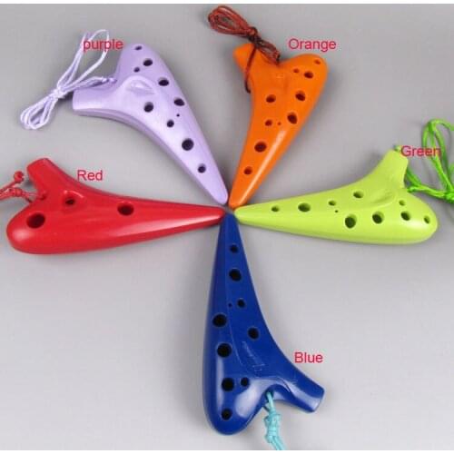 4colors purple/blue/orange/red 12 holes SC Plastic Ocarina music instrument famous brand great sound flute