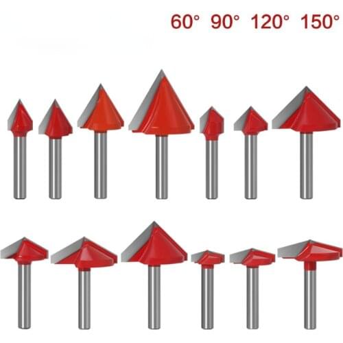 6mm V Bit-1PCS,CNC solid carbide end mill,tungsten steel woodworking milling cutter,3D wood MDF router bit,60 90 120 150 degrees