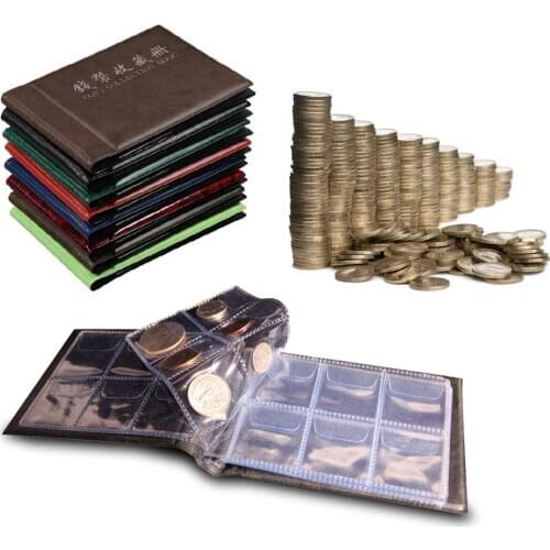 Leather Coin album 60-240 pockets coin album for coins pockets tokens Commemorative Coin,medallions badges collection book