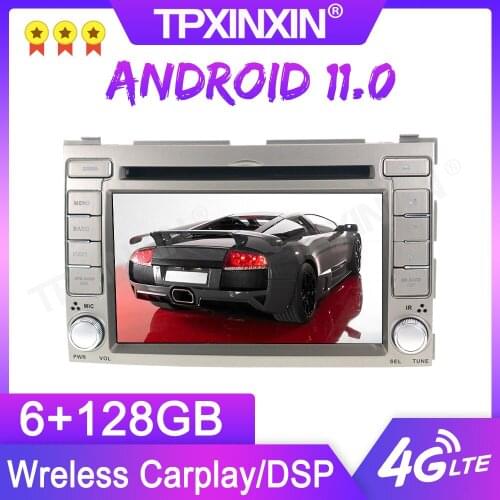 Android 11 6+128G For HYUNDAI I20 2008-2013 GPS Car Multimedia Player Headunit Audio Radio Navigtion Tape Recorder