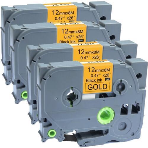 AOMYA P-Touch 4 PCS Compatible for Brother TZe-831 12mmx8m Standard Labeling Tape