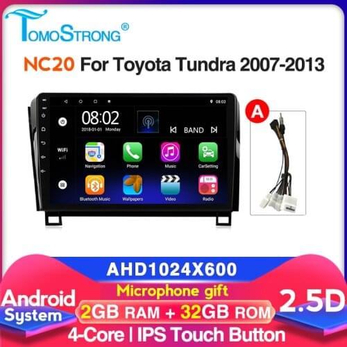 Android 10 Autoradio For Toyota Tundra Sequoia 2007 2008 2009-2013 WIFI Bluetooth Car Multimedia stereo support Carplay DVR FM