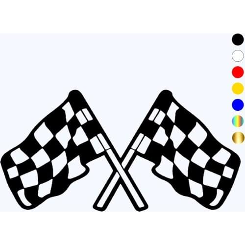CK20039# Vinyl Decal Checkered Racing Flags Car Sticker Reflective Waterproof Car Styling Decor on Truck Bumper Rear Window