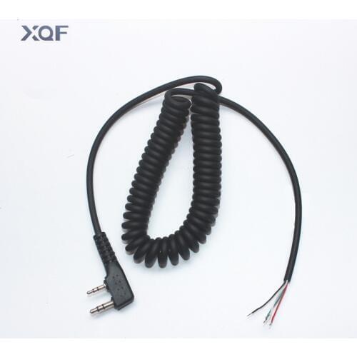 DIY 4wire microphone cable K plug 2pins for kenwood wouxun baofeng puxing linton tyt quansheng walkie talkie