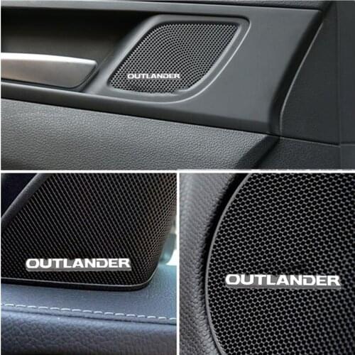 4Pcs Car Styling Speaker audio Emblem Badge Stickers For Mitsubishi Outlander 3 4 2020 2019 2021 Auto Accessories
