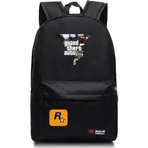 GTA5 Backpack Games Anime Schoolbag Student Bags Children Mochilas Gift Simple Solid Color Series Color Optional