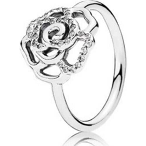 Hot Sale High Quality Luxurious 100% 925 Sterling Silver Famous Rose Flower Design Rings For Women ANNIVERSARY SALE 2018