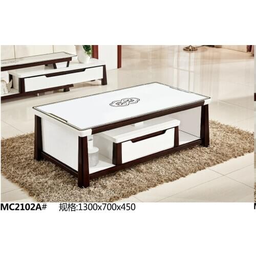 MC2102A Modern living room furniture glass top tea table coffee table with drawer