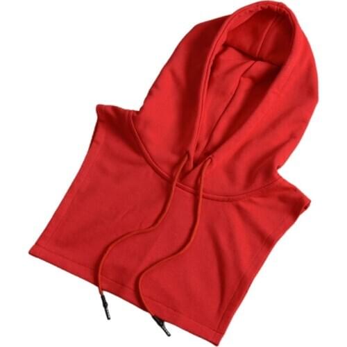 Women Men Detachable Dickey False Fake Collar Solid Color Drawstring Hoodie Half Shirt Blouse Sweater Decorative Vest