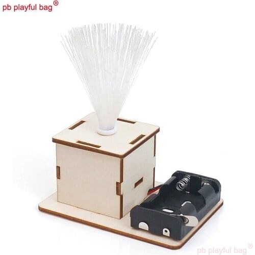 PB Playful Bag Wooden electric DIY Colorful optical fiber lamp Building blocks Childrens Toys STEM science Creative gifts UG69