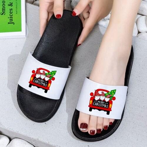 Beach Flip Flops Summer Bathroom Slippers Non Slip Slides Women Slippers Indoor Slippers Merry Christmas Slippers