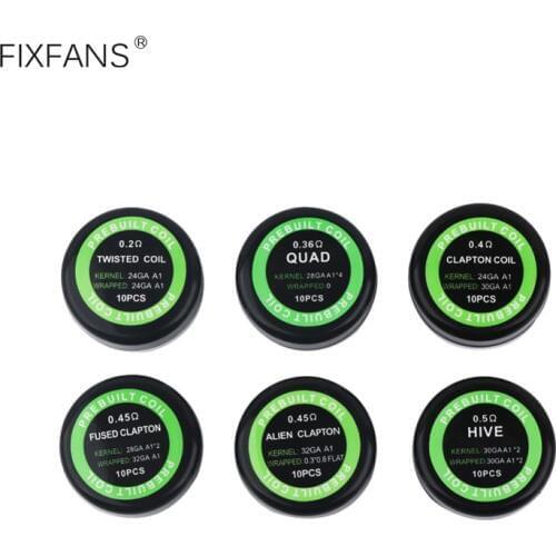 A1 Prebuilt Coil Heating Resistance Wire QUAD HIVE Tiger Fused Clapton Alien Twisted Coils RDA Atomizer Vape Premade Wrap Wire
