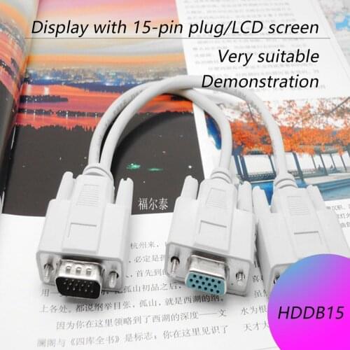 1 Male VGA to 2 Female VGA Splitter Cable 2 Way VGA SVGA Monitor Dual Video Graphic LCD TFT Y Splitter Cable Lead