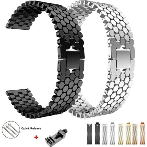 22mm Stainless Steel Watch band For Samsung Galaxy 46mm Gear S3 Classic Frontier band Galaxy Watch 3 45mm Bracelet Link Strap