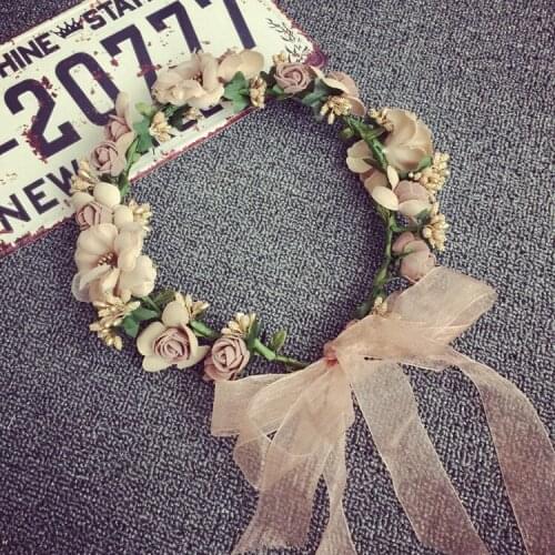 Le Liin Pink Flower Crown Mommy and Me Maroon Headpiece Baby Crown Bridal Hairpiece Burgundy Flower Girl Bridesmaid Hair Flowers