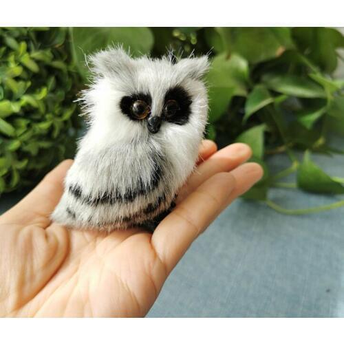 Mini real life gray owl model plastic&furs cute owl doll home decoration gift about 5x7cm xf2697