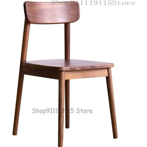 North American Black Walnut Dining Chair Solid Wood Modern Simple Japanese Family Back Chair Desk Chair Nordic Leisure Chair