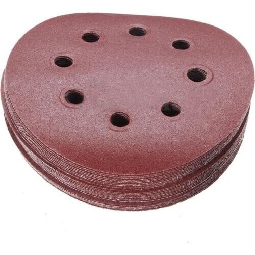 30X 5inch 125mm 8 Hole 240 Grit Sand Sanding Disc Paper Ran Orbit Hook And Loop