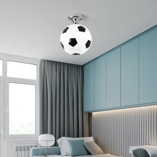 Modern Children Balcony Sport Glass Indoor Coffee Bar For Boys Lighting Fixture LED Light Kids Room Football Shape ZM101904