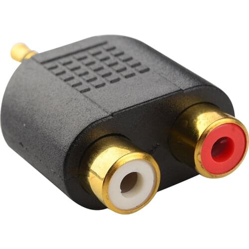 Stereo RCA Splitter Connector 3.5 Mm Male To 2 RCA Female Audio Adapter For Computer Speaker Earphone Headphone