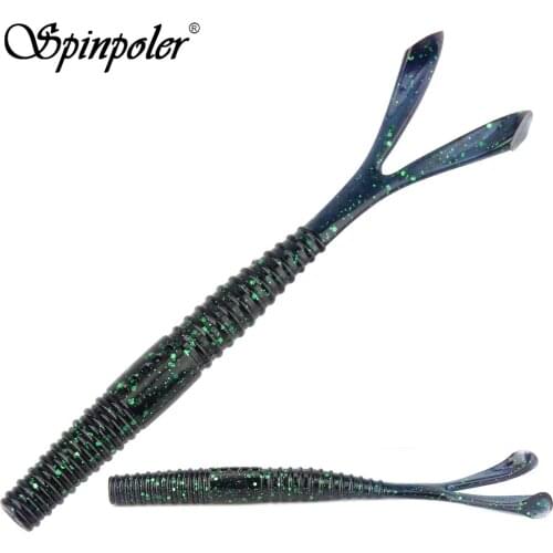 Spinpoler Unique Rabbit Ear Tail Worm 6''/0.36oz Soft Stick Bait Rig Drop Shot Rig Bait for Wacky Rig Bass Trout Lures