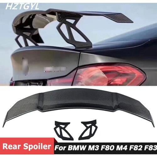V Style Carbon Fiber Material Back Trunk Wing Rear Spoiler For BMW M3 F80 M4 F82 F83 GTS Tuning 2014 Up