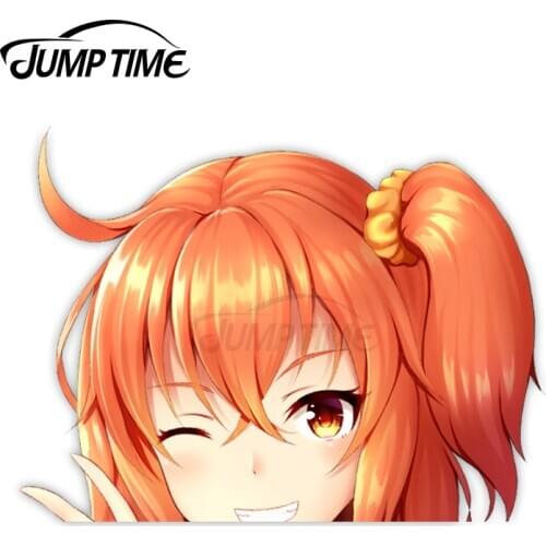 Jump Time Fate Grand Order Fujimaru Ritsuka (Female) 1 9.4 Big Head Anime Peeker Vinyl Decal Waifu Kawaii Girl Car Stickers