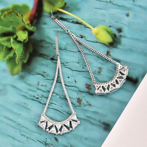 Vintage Fashion Anchor Cubic Zircon Dangle Earrings For Women Girlfriend Gift Allergy Prevent CZE-0883W