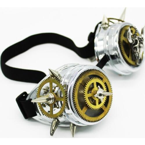 Vintage Retro Victorian Rivet Steampunk Goggles Clock Gear Goth Glasses Welding Punk Accessories