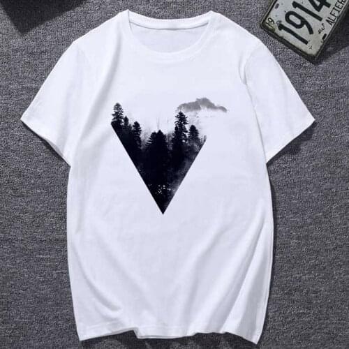 Plus Size Aesthetics Mountain Printed Women T shirt Short Sleeve casual Korean Style Tops Women Funny Kawaii T shirt Clothes_T-S
