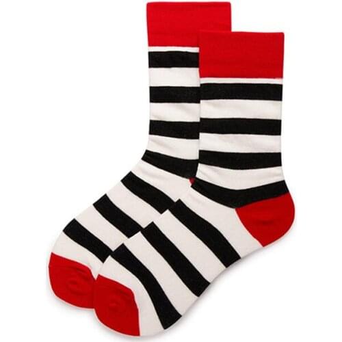 Women Men Solid Striped Cotton Sport Socks Ankle Sock Unisex Ivory Base Black Stripes Short Winter Socks 5 pairs/ lot AL189SC