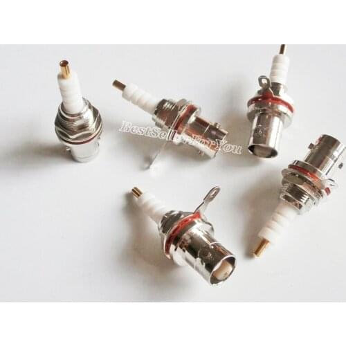 1Pcs BNC Female Nut Bulkhead Solder Panel Mount Audio Speaker RF Connector MHV 3000VBrass