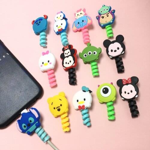 10pcs/lot Disney Cable Protector Data Line Cord Protector Case Cable Winder Cover For iPhone And Android USB Charging Cable